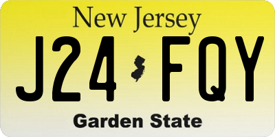 NJ license plate J24FQY