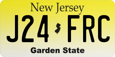 NJ license plate J24FRC