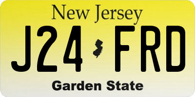 NJ license plate J24FRD