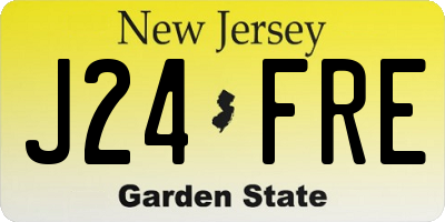 NJ license plate J24FRE