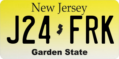 NJ license plate J24FRK
