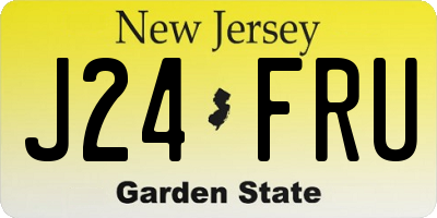 NJ license plate J24FRU