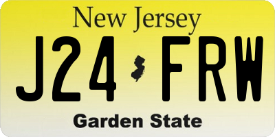 NJ license plate J24FRW