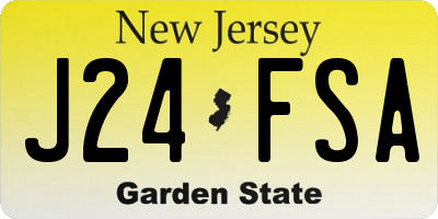 NJ license plate J24FSA