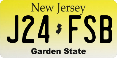 NJ license plate J24FSB