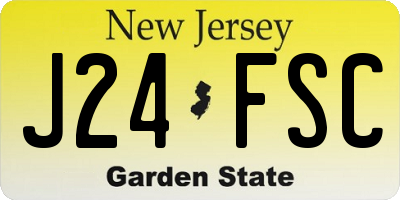 NJ license plate J24FSC