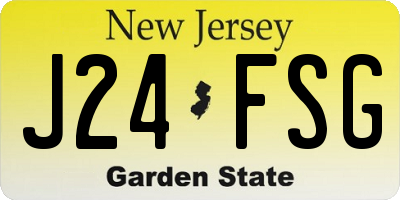 NJ license plate J24FSG