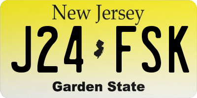 NJ license plate J24FSK