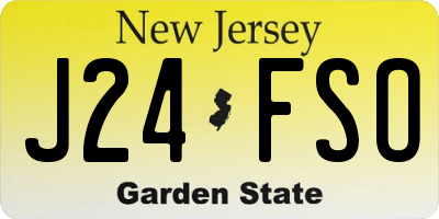 NJ license plate J24FSO