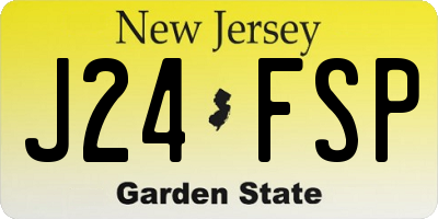 NJ license plate J24FSP