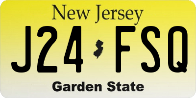 NJ license plate J24FSQ