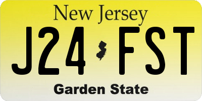 NJ license plate J24FST
