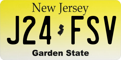 NJ license plate J24FSV