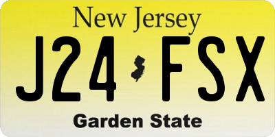 NJ license plate J24FSX