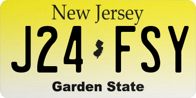 NJ license plate J24FSY