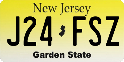 NJ license plate J24FSZ