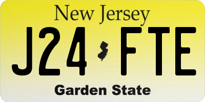 NJ license plate J24FTE