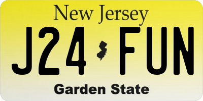 NJ license plate J24FUN