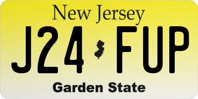 NJ license plate J24FUP