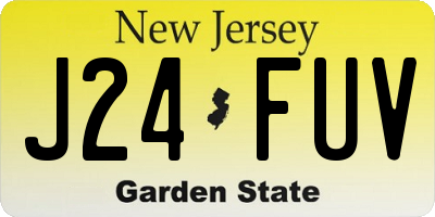 NJ license plate J24FUV