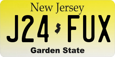 NJ license plate J24FUX