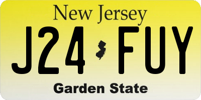 NJ license plate J24FUY