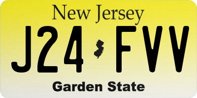 NJ license plate J24FVV