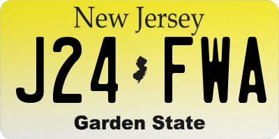NJ license plate J24FWA
