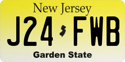 NJ license plate J24FWB