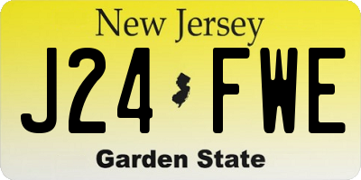 NJ license plate J24FWE