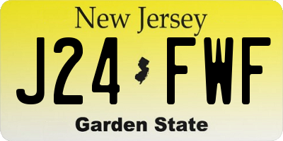 NJ license plate J24FWF