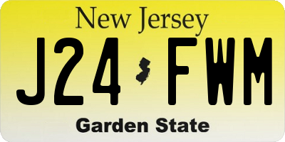 NJ license plate J24FWM