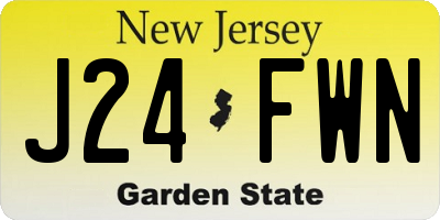 NJ license plate J24FWN