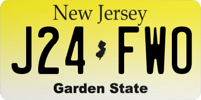 NJ license plate J24FWO