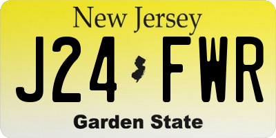 NJ license plate J24FWR
