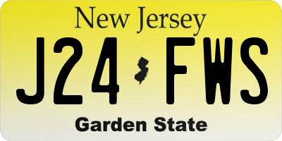 NJ license plate J24FWS