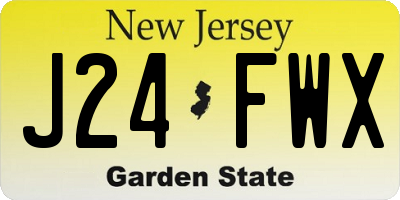 NJ license plate J24FWX