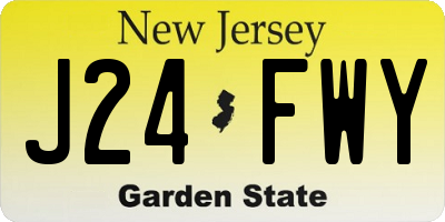NJ license plate J24FWY