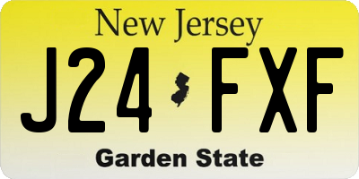NJ license plate J24FXF