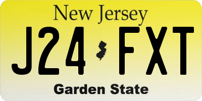 NJ license plate J24FXT