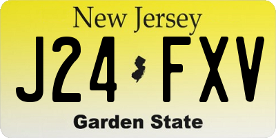 NJ license plate J24FXV