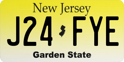 NJ license plate J24FYE