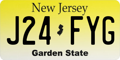 NJ license plate J24FYG
