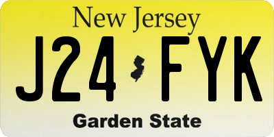 NJ license plate J24FYK