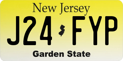 NJ license plate J24FYP