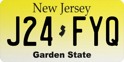NJ license plate J24FYQ
