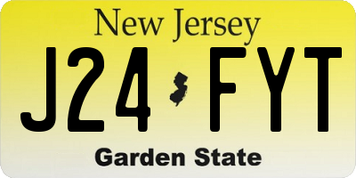 NJ license plate J24FYT