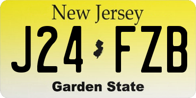 NJ license plate J24FZB