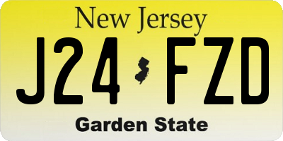 NJ license plate J24FZD