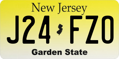 NJ license plate J24FZO